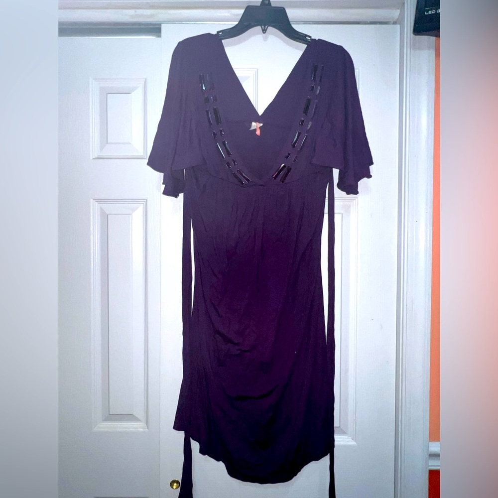 Casual eggplant dresses for women knee length
